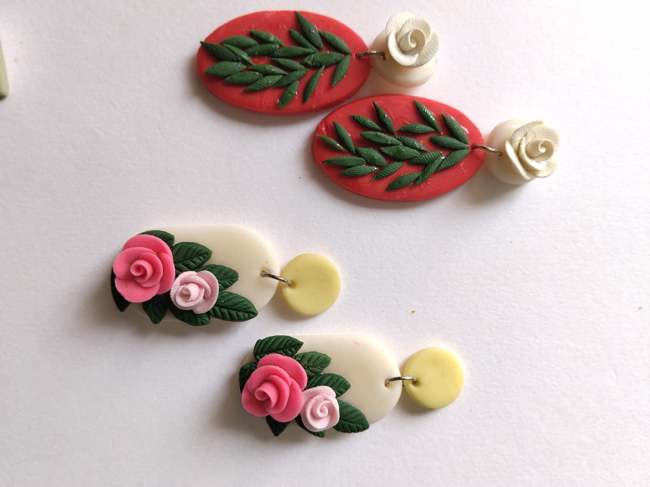 Handmade clay earrings