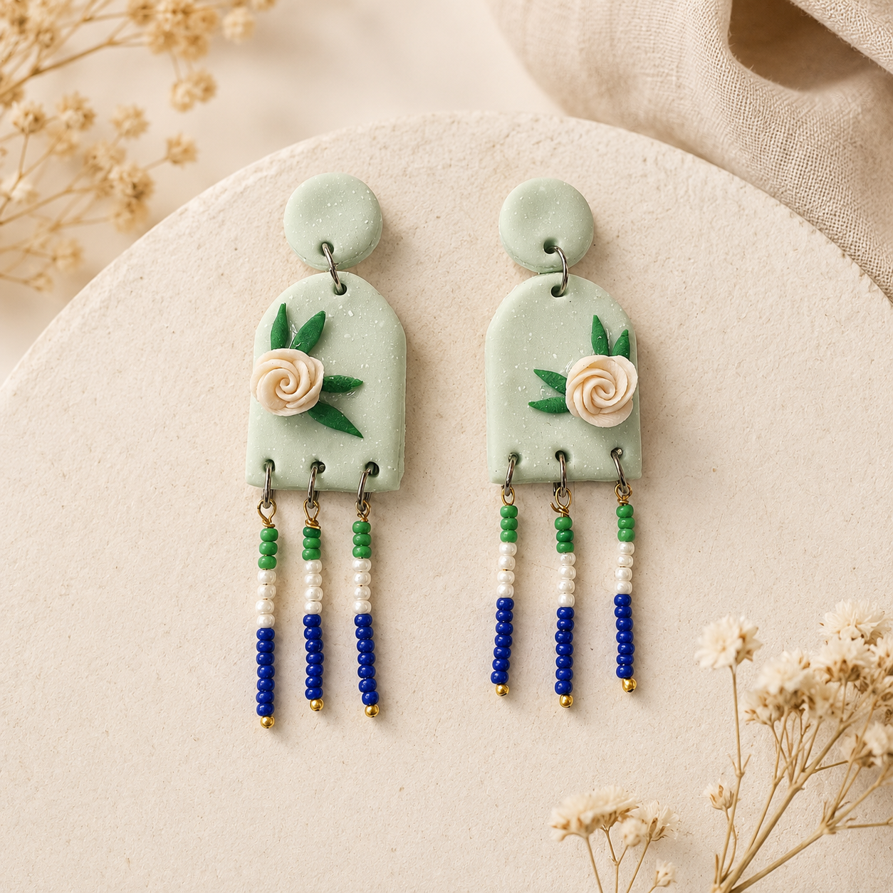 Handmade floral earrings