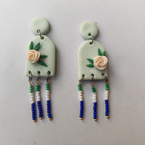 KalaaSiddhi mint tassel earrings